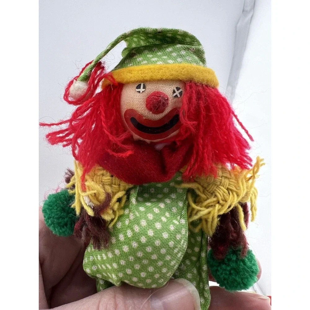 Vintage Home Decorative Happy Holidays Christmas‎ Clowns Ornaments - Set of 6